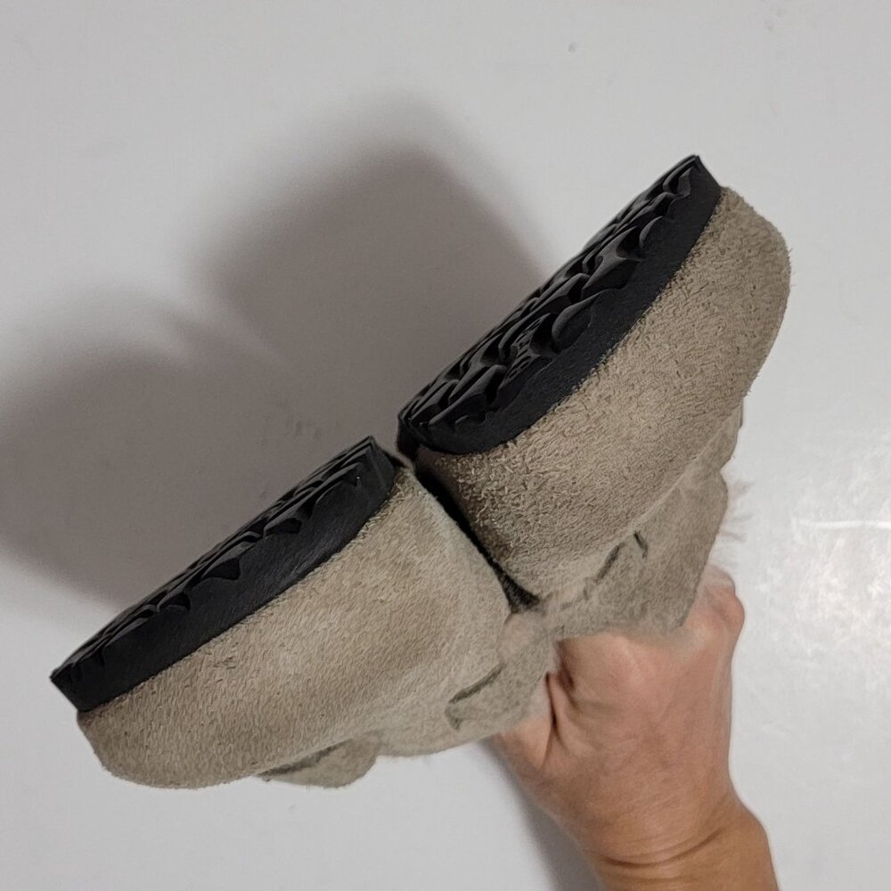 NEW Birkenstock Boston Shearling Mules Womens 38 7 7.5 Taupe Suede Cozy Comfort - Picture 3 of 9